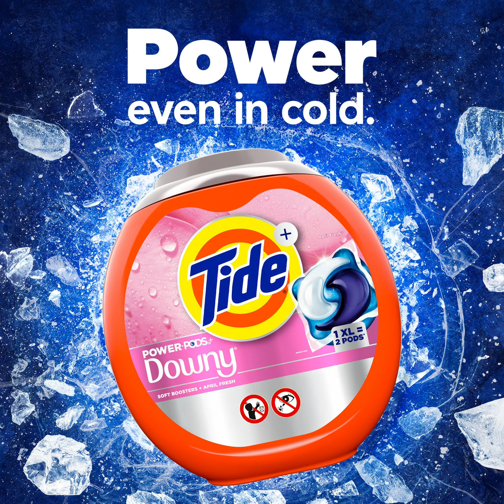Tide Power PODS with Downy Soft Boosters Laundry Detergent Pacs, April Fresh Scent, 25 Count