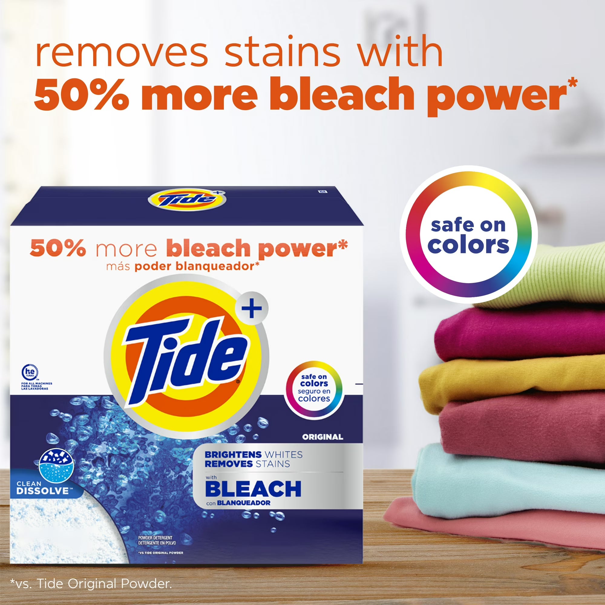 Tide Powder Laundry Detergent with Bleach, Original Scent, 129 oz, 89 Loads