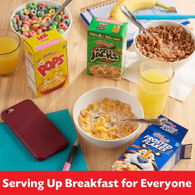 Kellogg's Breakfast Cereal, Kids Cereal, Family Breakfast, Variety Pack, 8.56oz Tray (8 Boxes)