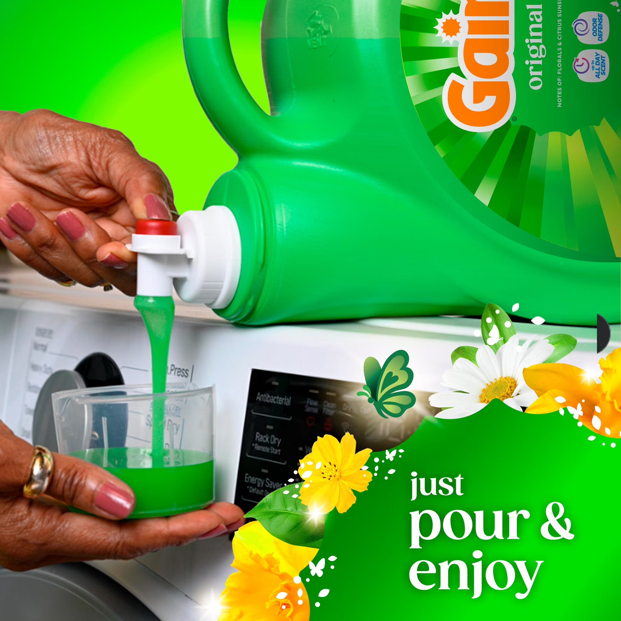 Gain Laundry Detergent Liquid, Now with Odor Defense, Original Scent, 132 fl oz, 100 Loads